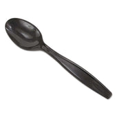 Dixie Heavyweight Polypropylene Disposable Black Teaspoon, 6 1/8 inch Length -- 1000 per case