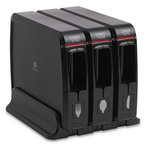 Dixie Ultra Smartstock Series W Black Wrapped Cutlery Dispenser, 12.44 x 11.17 x 10 1/2 inch