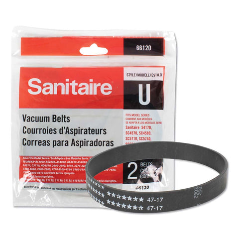 Sanitaire Style U Replacement Flat Belt for Upright Vacuum Cleaner -- 2 per case