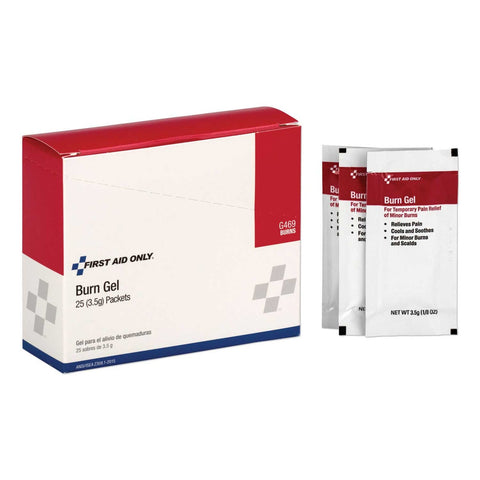 First Aid Only Burn Gel, 1/8 Ounce - 25 per box -- 1 box per case