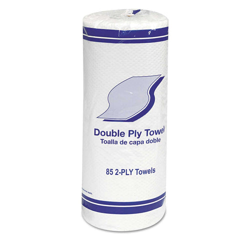 Gen White 2 Ply Kitchen Roll Towel, 11 inch - 85 per roll -- 30 rolls per case