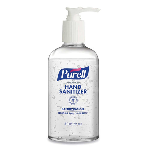 Purell Advanced Refreshing Scent Hand Sanitizer Gel, 8 Ounce Pump Bottle -- 12 per case