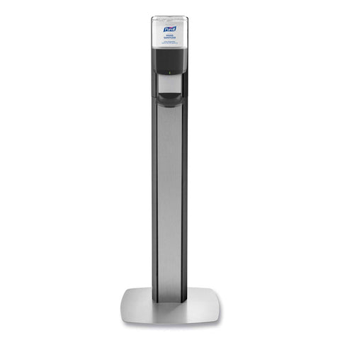 Purell Graphite/Silver Messenger ES6 Graphite Panel Floor Stand with Dispenser, 1200 Milliliter