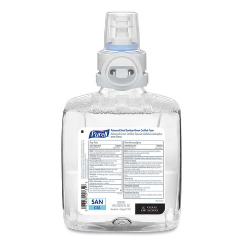 Purell Green Certified Advanced Refreshing Foam Fragrance-Free Hand Sanitizer for CS8 Dispenser, 1200 Milliliter Capacity -- 2 per case