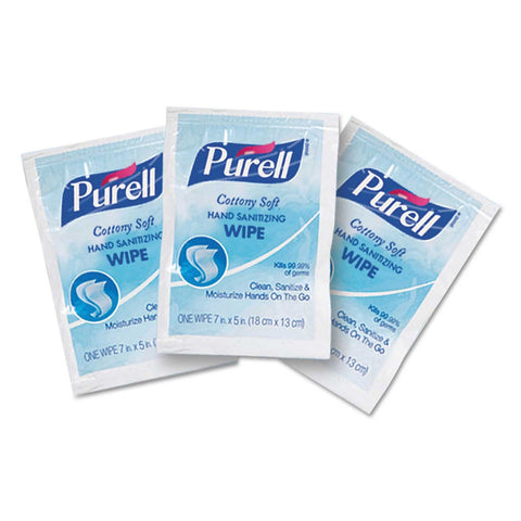 Purell White Paper Cottony Soft Individually Wrapped Sanitizing Hand Wipe, 5 x 7 inch -- 1000 per case