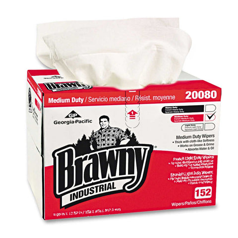 Georgia Pacific Professional White Paper Brawny Industrial Premium DRC Wipe, 12-1/2 x 16-3/4 inch -- 152 per case