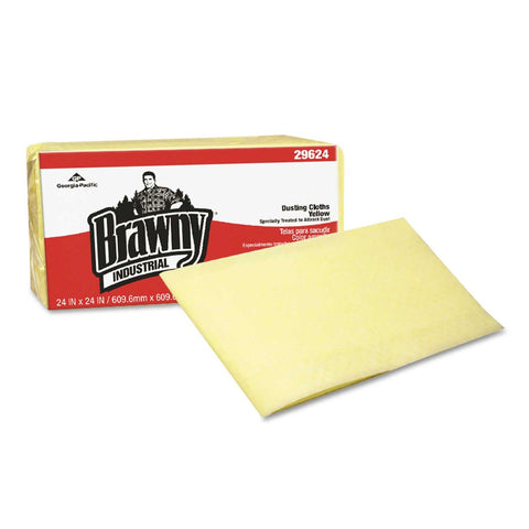 Georgia Pacific Professional Yellow Quarterfold Brawny Industrial Dusting Cloths, 24 x 24 inch - 50 per pack -- 4 packs per case