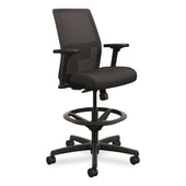Hon Ignition 2.0 Series Black Seat Black Back Ilira Stretch Mesh Back Task Stool with Black Base, 32 inch Seat Height