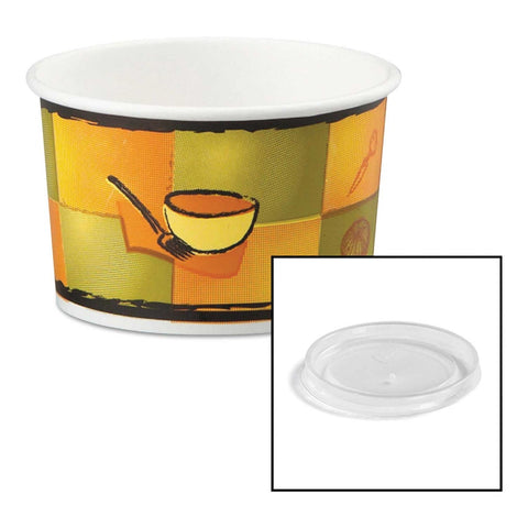 Chinet Streetside Paper Food Container with Plastic Lid, 8 to 10 Ounce -- 250 per case