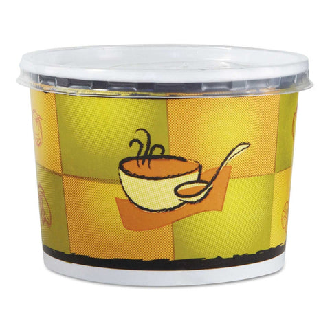 Chinet Streetside Squat Paper Food Container with Lid, 12 Ounce -- 250 per case