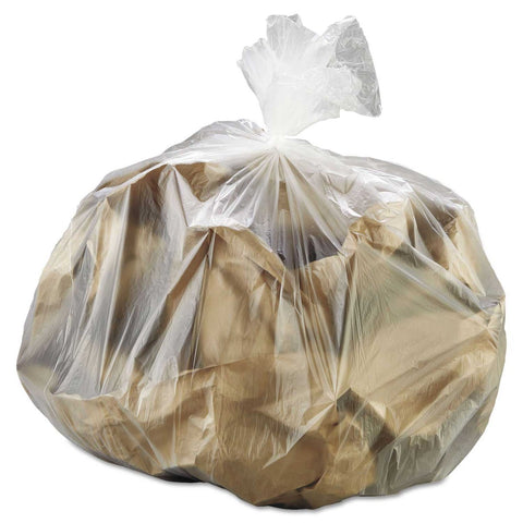 Inteplast Clear 8 Microns High Density Interleaved Commercial Can Liner, 30 x 37 inch -- 500 per case