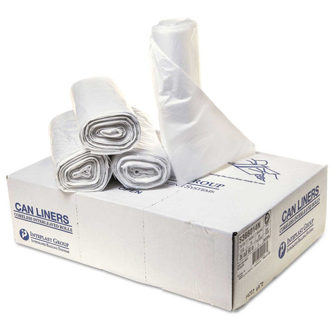 Inteplast Group Formosa Resins Clear High-Density Interleaved Commercial Can Liner, 55 Gallon -- 200 per case