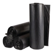 Inteplast Group Black Institutional Low-Density Can Liner, 30 Gallon Capacity - 25 bags per roll -- 10 rolls per case
