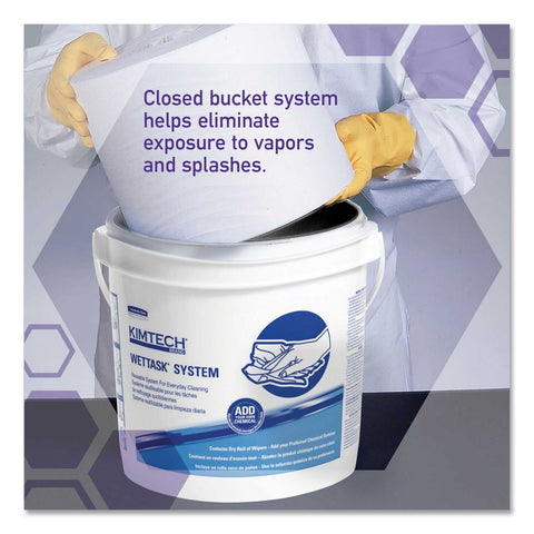 Kimtech Unscented Wipers Bucket for Wettask System, Bleach, Disinfectants and Sanitizers, 6 x 12 inch - 140 per roll -- 6 rolls per case