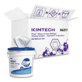 Kimtech Unscented Wipers Bucket for Wettask System, Bleach, Disinfectants and Sanitizers, 6 x 12 inch - 140 per roll -- 6 rolls per case