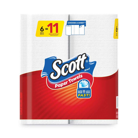 Scott 1-Ply Choose-A-Size Mega Kitchen Roll Paper Towel - 102 per roll -- 24 rolls per case