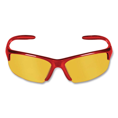 KleenGuard Red Frames Amber/yellow Lens Equalizer Safety Glass -- 12 per case