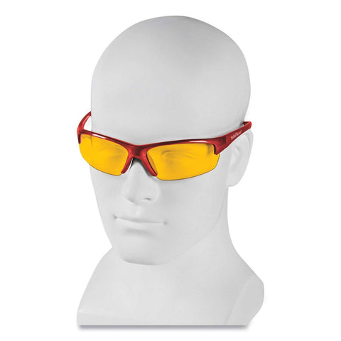 KleenGuard Red Frames Amber/yellow Lens Equalizer Safety Glass -- 12 per case