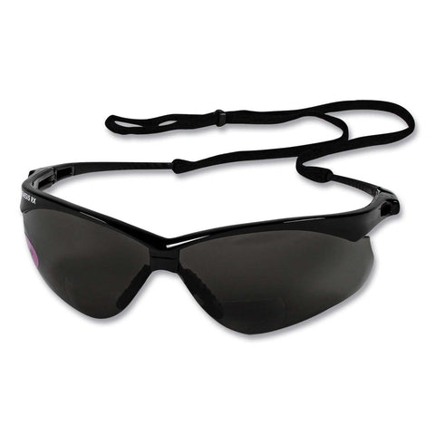 KleenGuard Black Frame Smoke Lens Plus 2.5 Diopter Strength V60 Nemesis RX Reader Safety Glass -- 12 per case