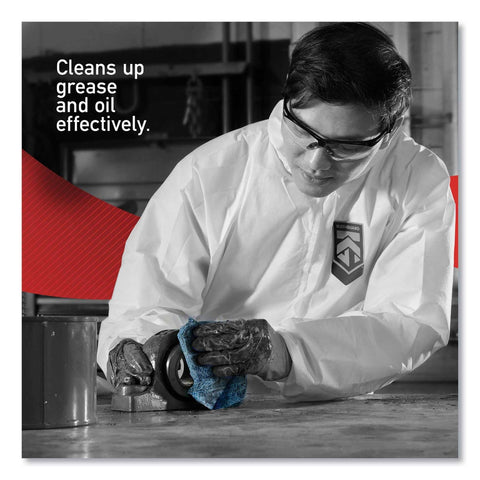 WypAll Blue Pop-Up Box Oil Grease and Ink Cloth, 8 4/5 x 16 4/5 inch - 100 per box -- 5 packs per case