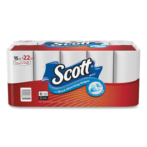 Scott Choose-A-Sheet 1-Ply Mega Roll White Paper Towel, 102 per roll -- 30 rolls per case