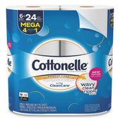 Cottonelle White 1 Ply Ultra Cleancare Toilet Paper Mega Roll - 6 rolls per pack -- 6 packs per case