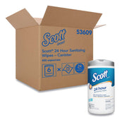 Scott White 24-Hour Sanitizing Wipes, 4.5 x 8.25 inch - 75 per canister -- 6 canisters per case