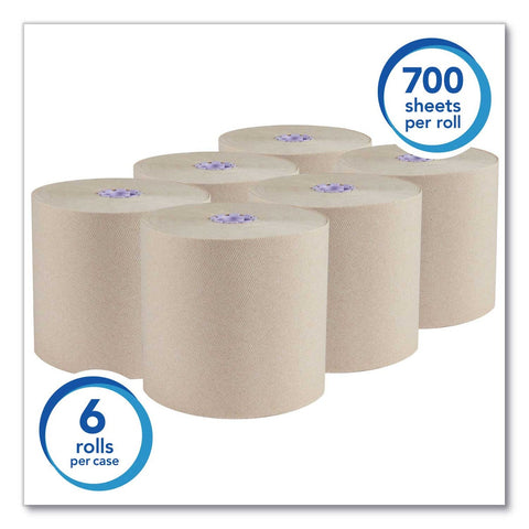 Scott Brown Essential 100 Percent Recycled Fiber Hard Roll Towel, 8 inch x 700 Feet -- 6 per case