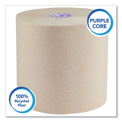 Scott Brown Essential 100 Percent Recycled Fiber Hard Roll Towel, 8 inch x 700 Feet -- 6 per case