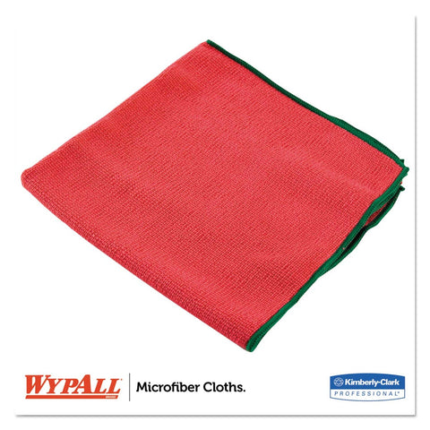 WypAll Red Reusable Microfiber Cloth, 15 3/4 x 15 3/4 inch - 6 per pack -- 4 packs per case