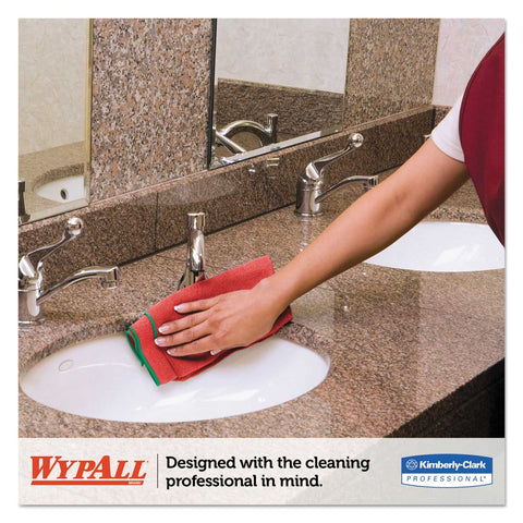WypAll Red Reusable Microfiber Cloth, 15 3/4 x 15 3/4 inch - 6 per pack -- 4 packs per case
