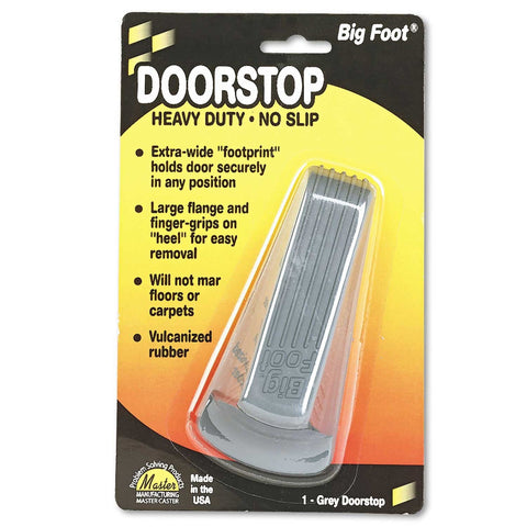 Master Caster Big Foot Gray No Slip Rubber Wedge Doorstop, 2.25 x 4.75 x 1.25 inch