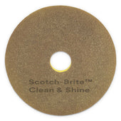 Scotch Brite Yellow Gold Non Woven Polyester Fiber Clean and Shine Pad, 20 inch Diameter -- 5 per case