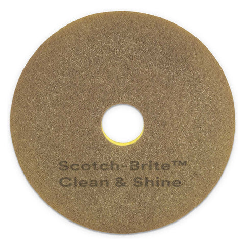 Scotch Brite Yellow Gold Non Woven Polyester Fiber Clean and Shine Pad, 20 inch Diameter -- 5 per case