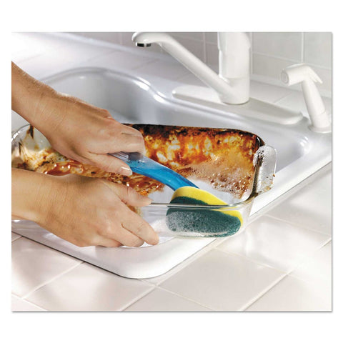 Scotch-Brite Yellow with Green Soap-Dispensing Dishwand, 2.5 x 9.5 inch -- 4 per case
