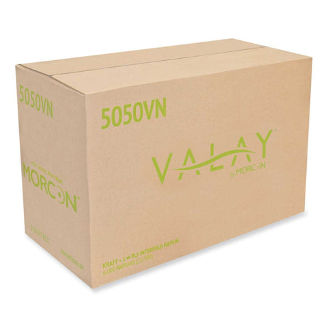 Morcon Kraft 1-Ply Valay Interfolded Napkin, 6.3 x 8.85 inch -- 6000 per case