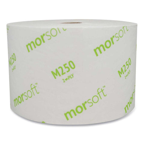 Morcon Tissue Septic Safe 2-Ply White Small Core Bath Tissue, 4 x 3.9 inch - 1250 per roll -- 24 rolls per case