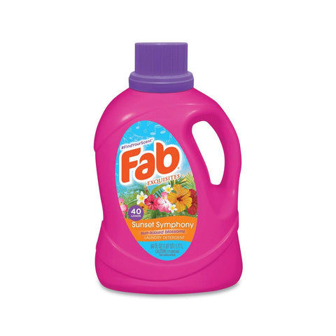 Fab Sunset Symphony 40 Loads Laundry Detergent Liquid, 60 Ounce Bottle -- 6 per case