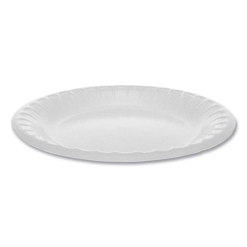 Pactiv Polystyrene White Laminated Foam Plate, 6 inch Diameter -- 1000 per case