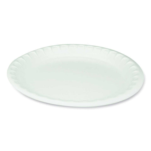 Pactiv Polystyrene White Laminated Foam Plate, 10.25 inch Diameter -- 540 per case
