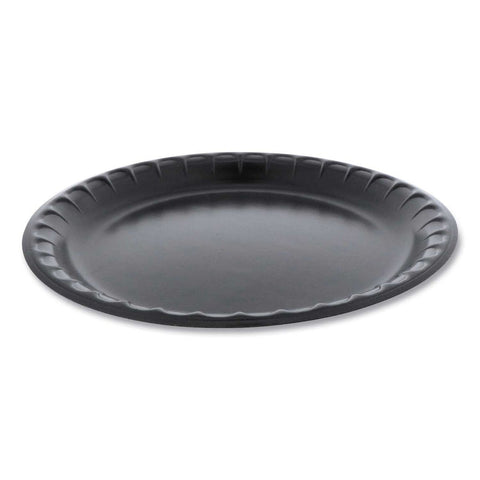 Pactiv Polystyrene Black Laminated Foam Plate, 10.25 inch Diameter -- 540 per case