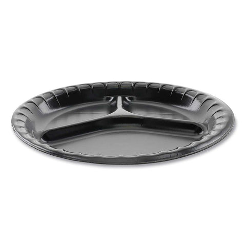 Pactiv Polystyrene Black Cut Resistant Laminated Foam Plate, 10.25 inch Diameter -- 540 per case