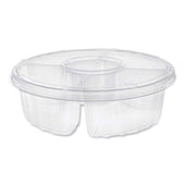 Pactiv Clear 4 Compartment Dip Cup Platter, 64 Ounce -- 100 per case