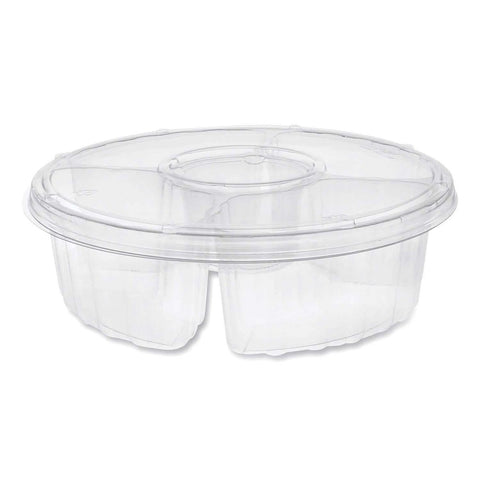 Pactiv Clear 4 Compartment Dip Cup Platter, 64 Ounce -- 100 per case
