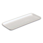 Pactiv Polystyrene White Number 10S Supermarket Tray, 10.9 x 5.9 x 0.7 inch -- 500 per case