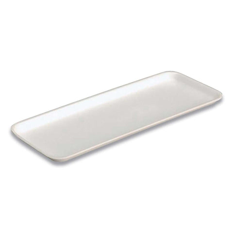 Pactiv Polystyrene White Number 10S Supermarket Tray, 10.9 x 5.9 x 0.7 inch -- 500 per case