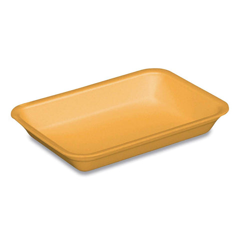 Pactiv Polystyrene Yellow Number 4D Supermarket Tray, 8.63 x 6.56 x 1.27 inch -- 400 per case