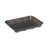 Pactiv Polystyrene Black Number 4D Supermarket Tray, 9.58 x 7.08 x 1.25 inch -- 400 per case