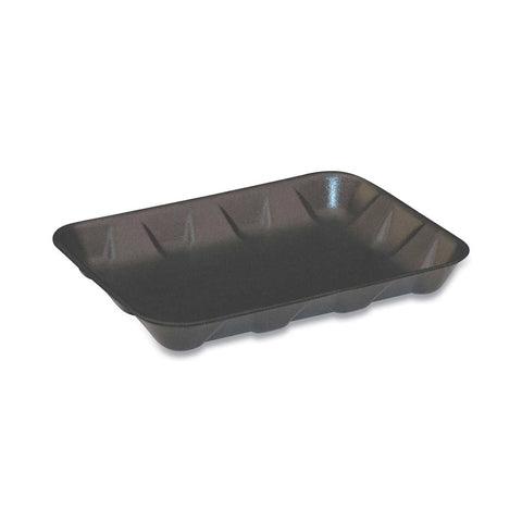 Pactiv Polystyrene Black Number 4D Supermarket Tray, 9.58 x 7.08 x 1.25 inch -- 400 per case