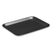 Pactiv Polystyrene Black Number 4S Supermarket Tray, 9.25 x 7.25 x 0.69 inch -- 500 per case